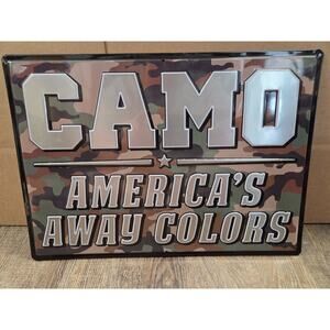 CAMO - America's Away Colors Metal Sign 10" x 14" Garage Man Cave Barn Decor